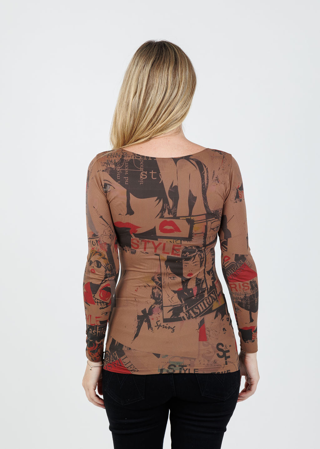 AMB In Vogue Raw Edge Second Skin Top in Cocoa Brown available at Barbara Katz
