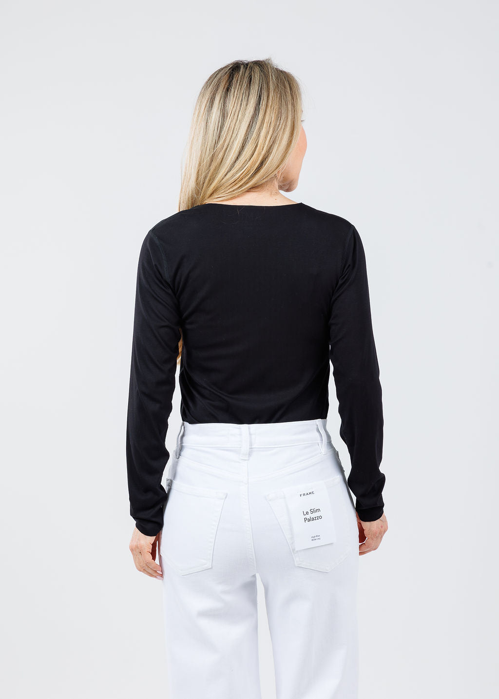 AMB Designs Julia Long Sleeve Top in Black available at Barbara Katz