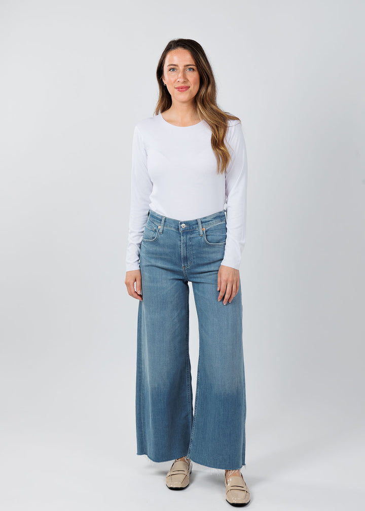 AMB Designs Julia Long Sleeve Top in White available at Barbara Katz