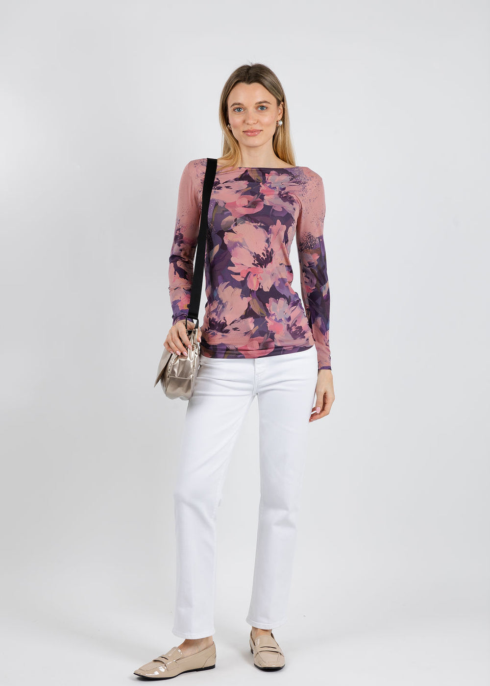 AMB Moonflower Raw Edge Second Skin Top in Ash Rose available at Barbara Katz