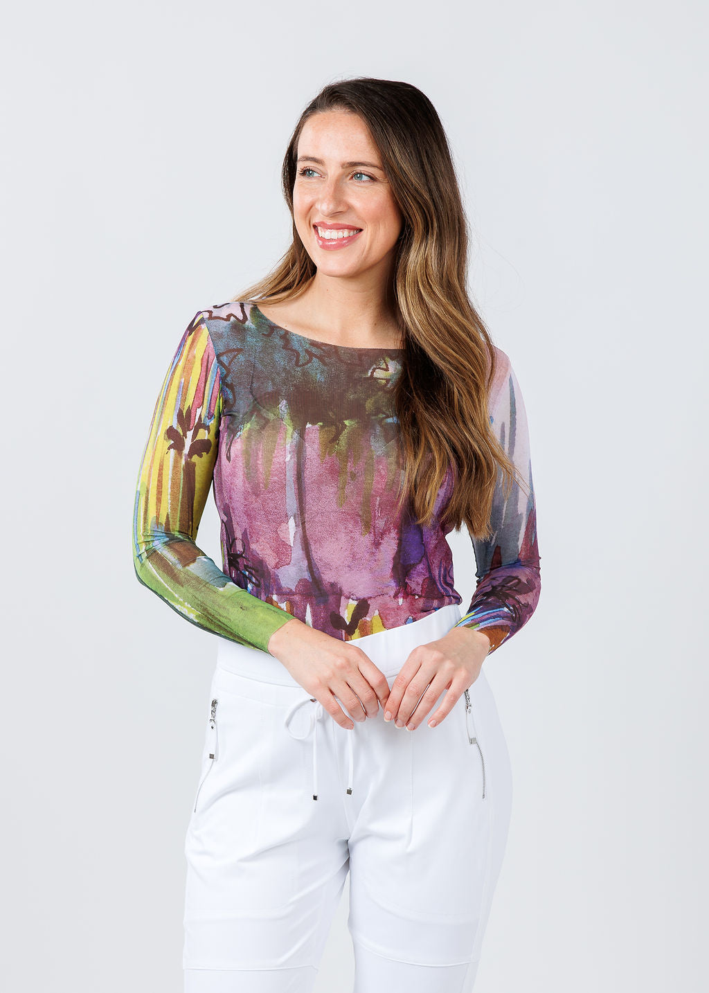 AMB Designs NudiTee Sheer Top in Daydream available at Barbara Katz