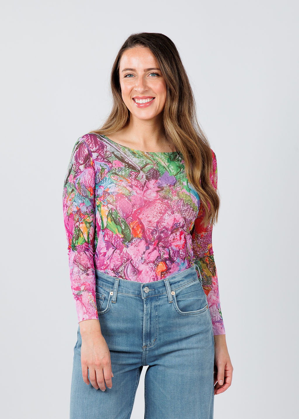 AMB Designs NudiTee Sheer Top in Reverie available at Barbara Katz