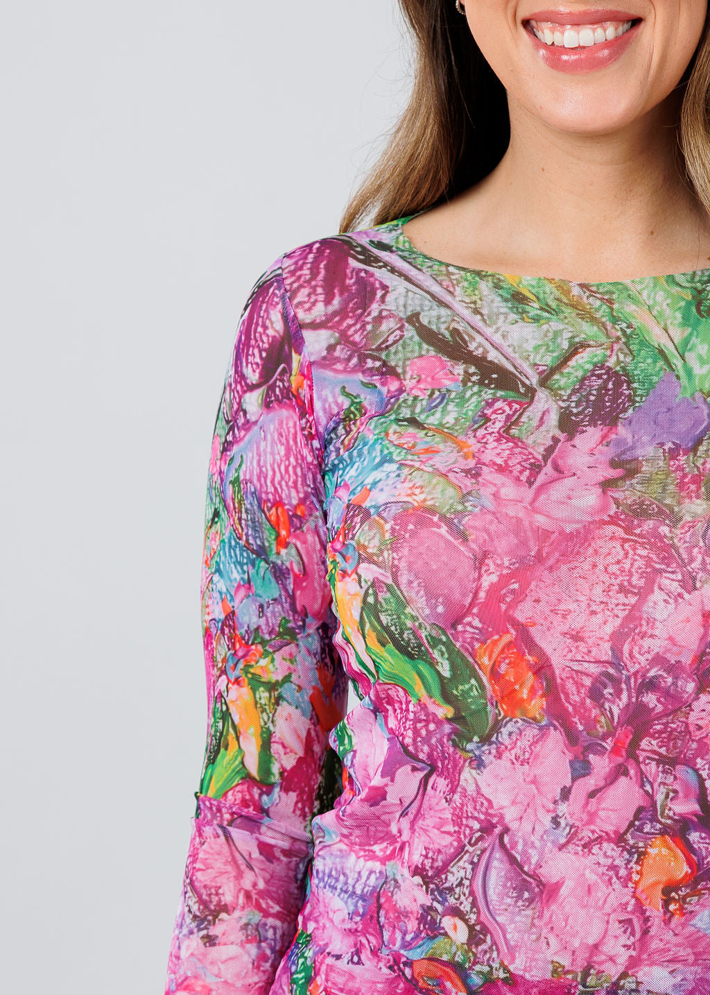 AMB Designs NudiTee Sheer Top in Reverie available at Barbara Katz