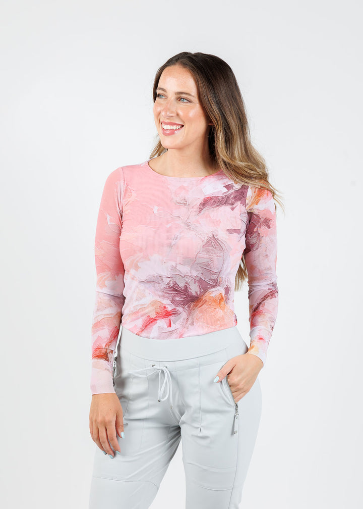 AMB Florence Double Sheer Top in Feeling Rosey vailable at Barbara Katz