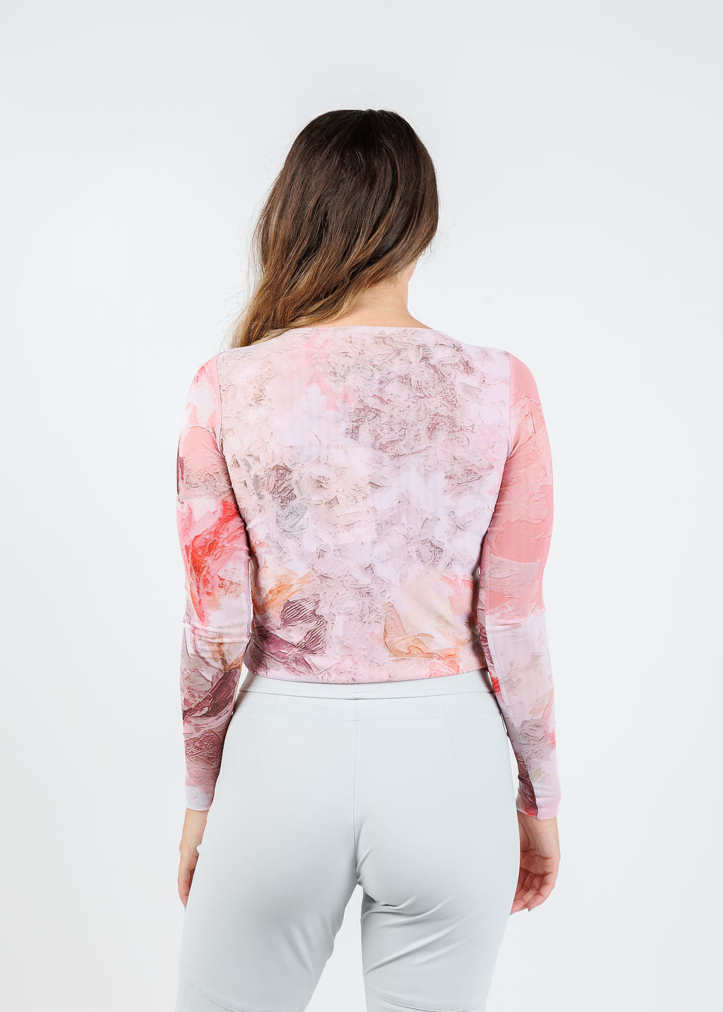 AMB Florence Double Sheer Top in Feeling Rosey available at Barbara Katz