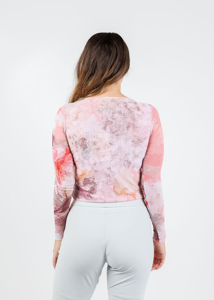 AMB Florence Double Sheer Top in Feeling Rosey available at Barbara Katz