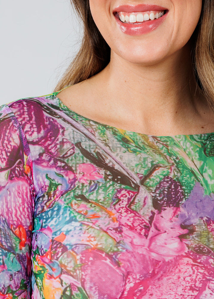 AMB Designs NudiTee Sheer Top in Reverie available at Barbara Katz