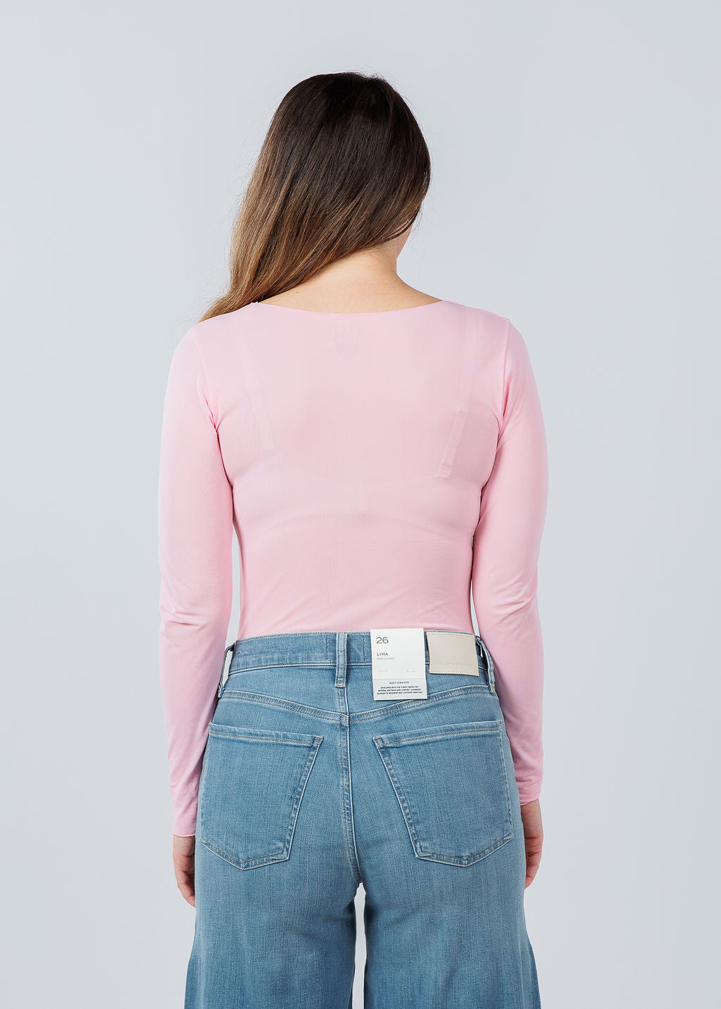 AMB Designs Solid Raw Edge High Neck Second Skin Top in Candy Pink available at Barbara Katz