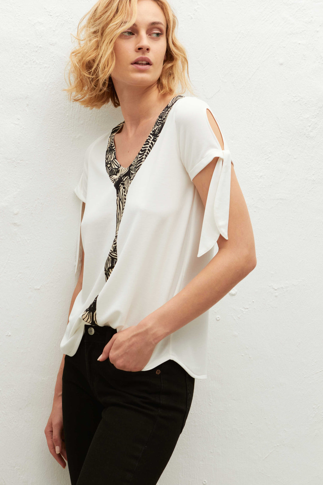 AMS Pure Tie Sleeve Tee