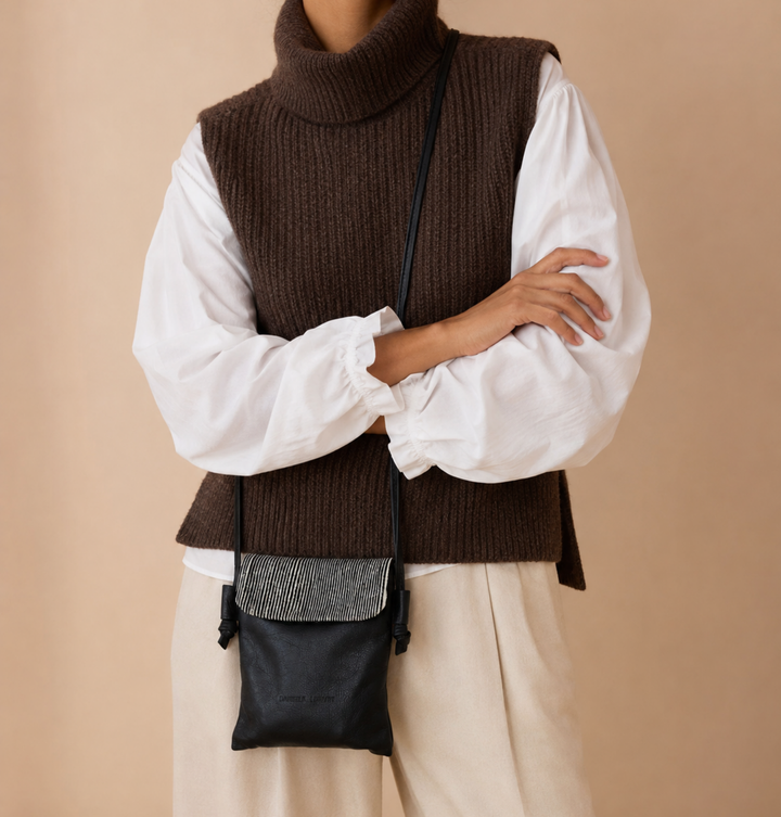 Daniella Lehavi Ariella Pocket in Black &amp; White Stripes available at Barbara Katz