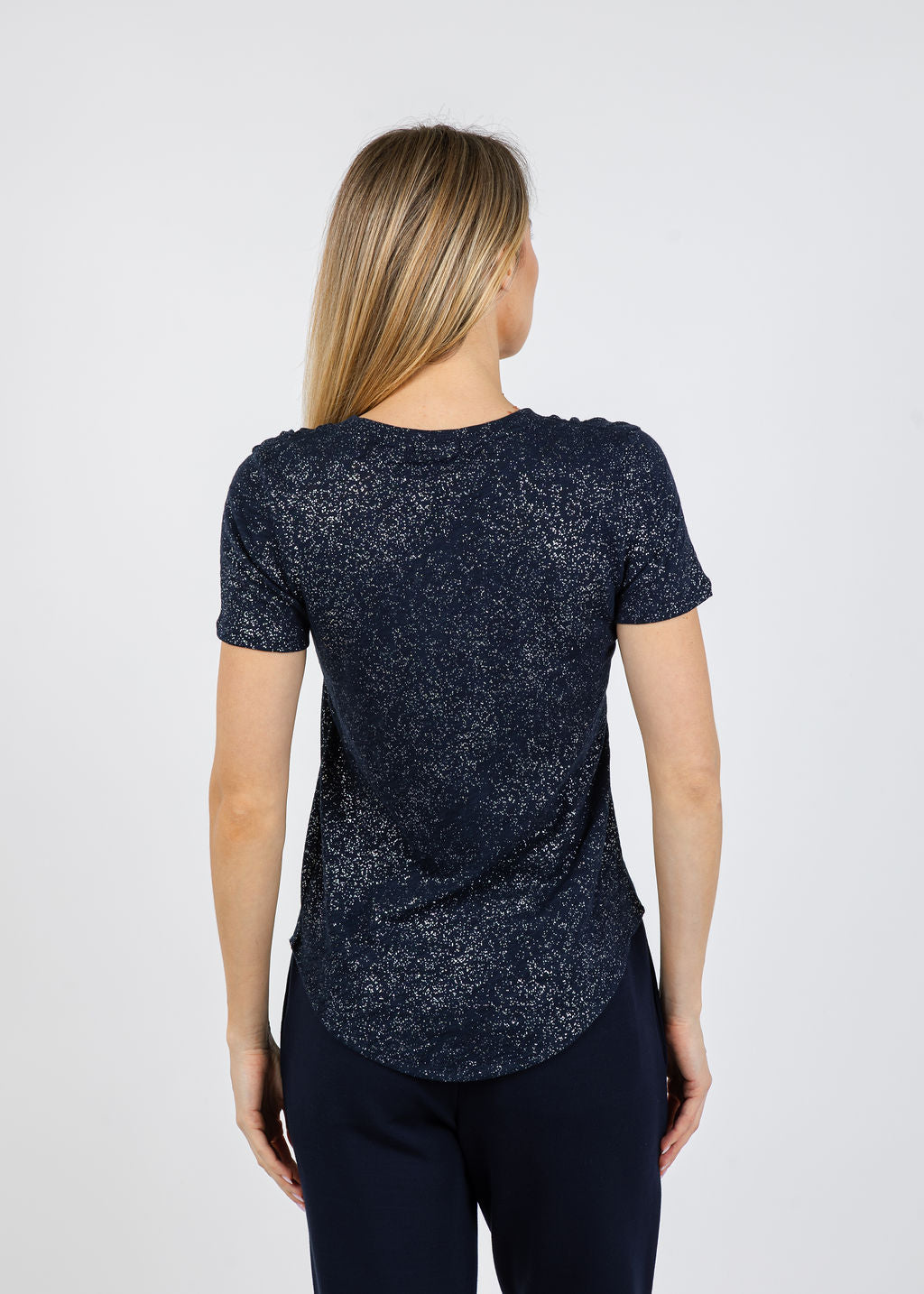 ATM Classic V Neck Tee in Obsidian/Silver available at Barbara Katz