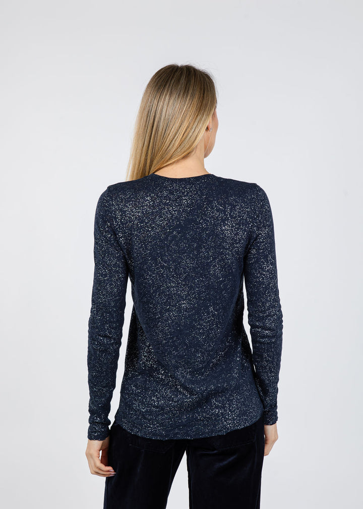 ATM Long Sleeve Destroyed Wash Tee in Obsidian/Silver available at Barbara Katz