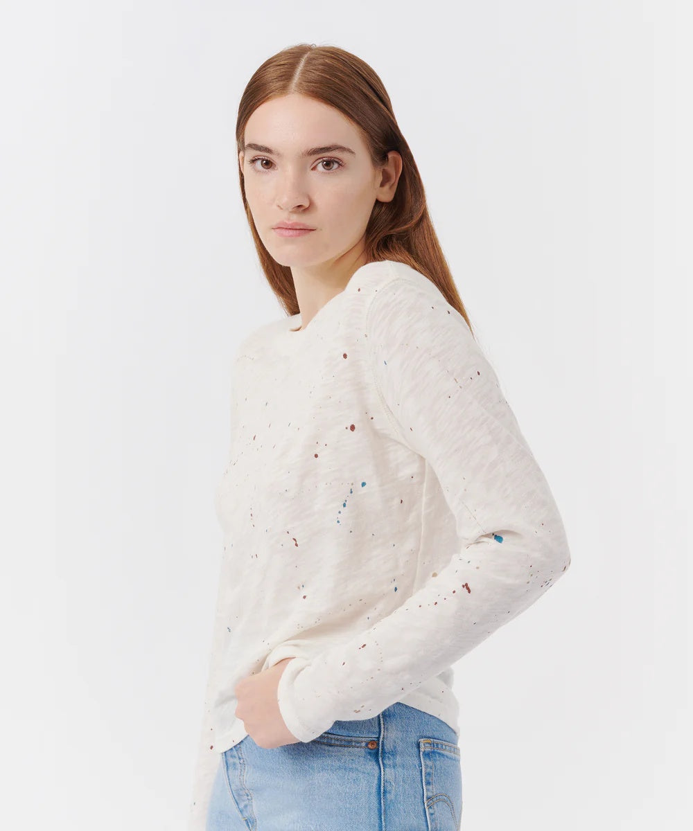 Slub Jersey Long Sleeve Splatter Paint Tee