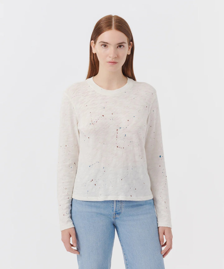 ATM Slub Jersey Long Sleeve Splatter Paint Tee