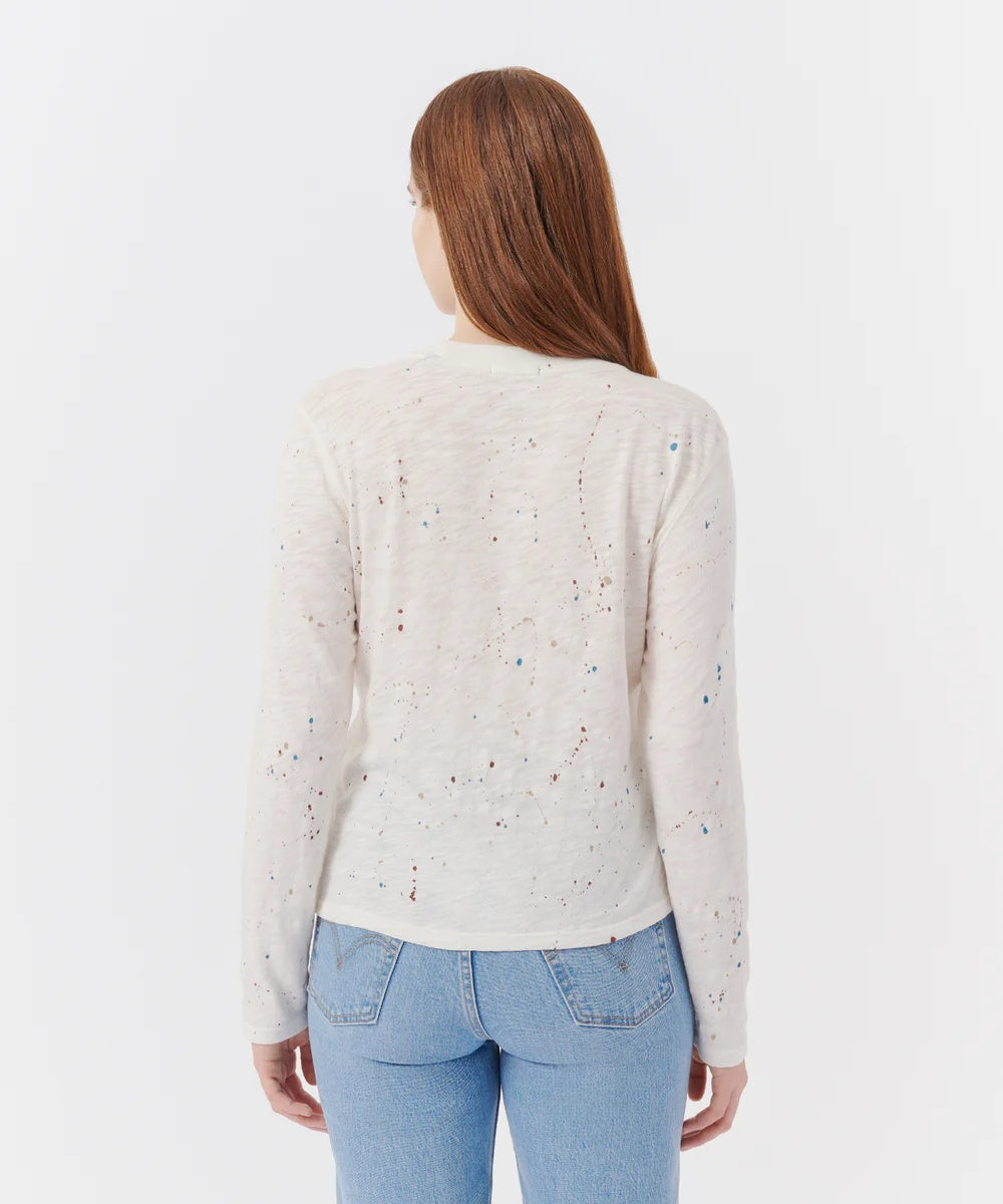 ATM Slub Jersey Long Sleeve Splatter Paint Tee