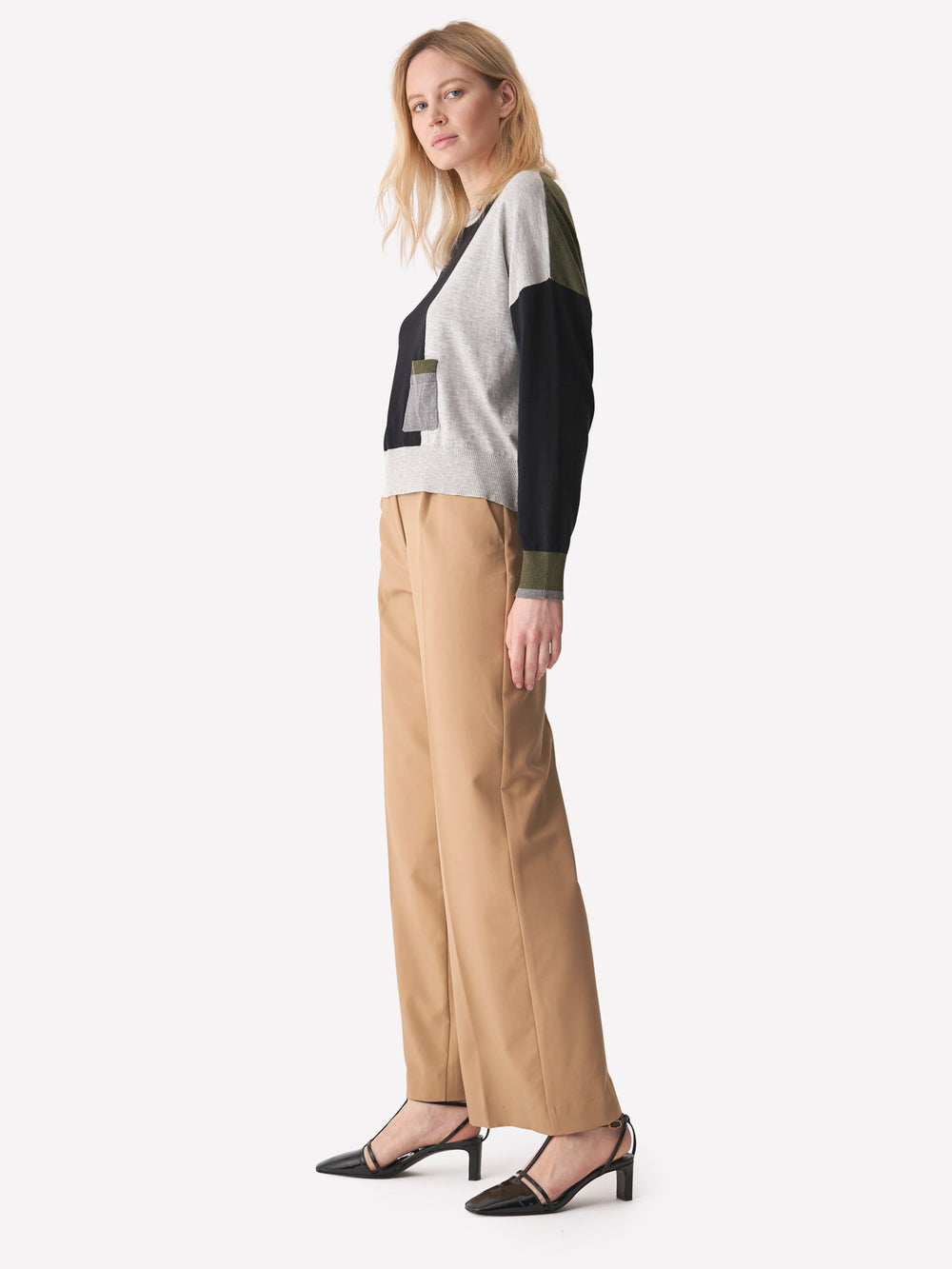 Brodie Valerie Varsity Crew - Covert Green/Coal