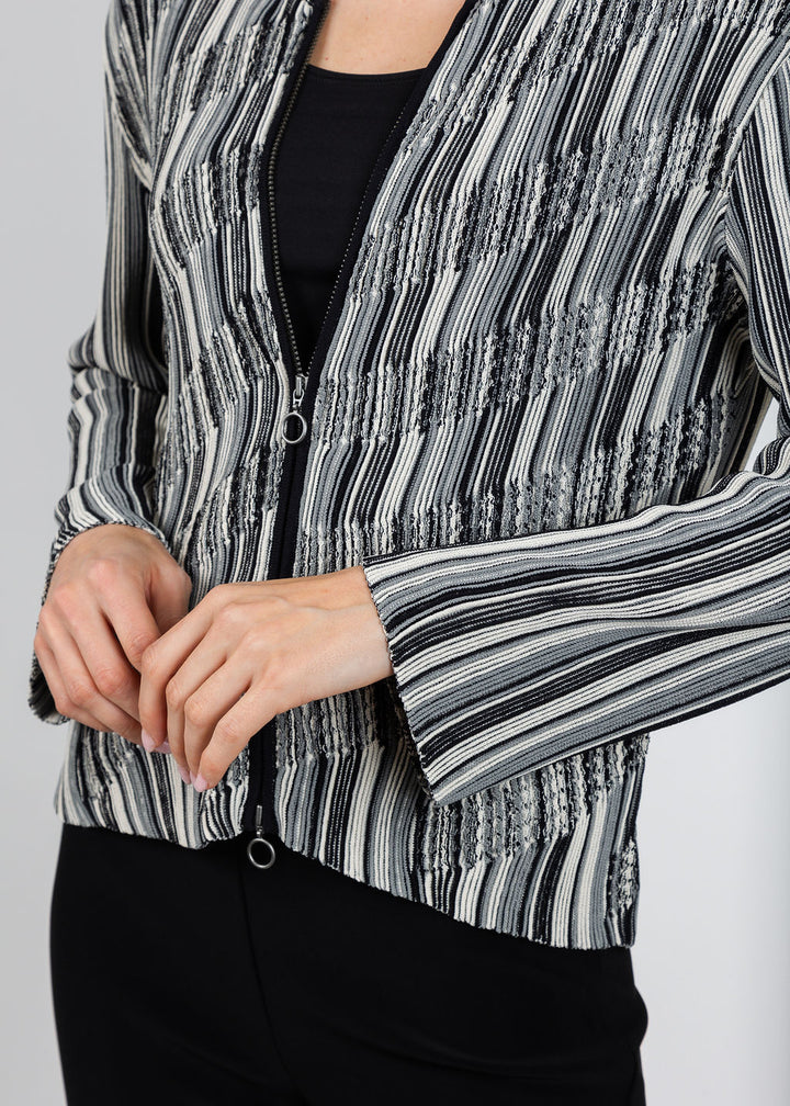 Aldomartins Angela Zip-Up Cardigan in Black available at Barbara Katz