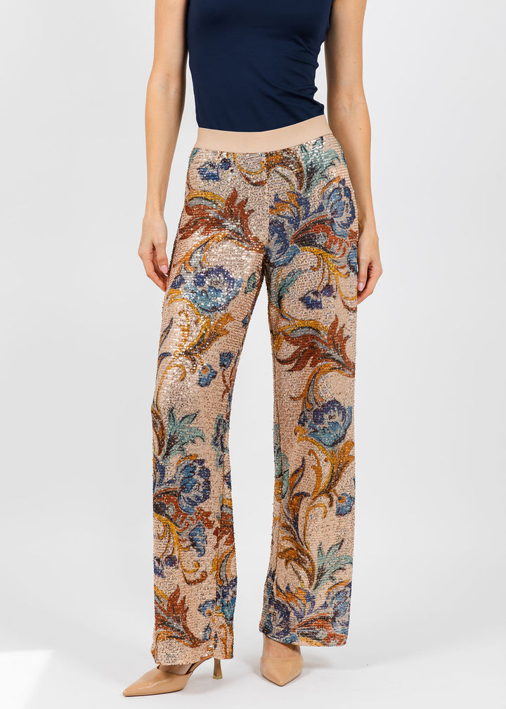 Aldomartins Kate Sequin Pants in Beige available at Barbara Katz
