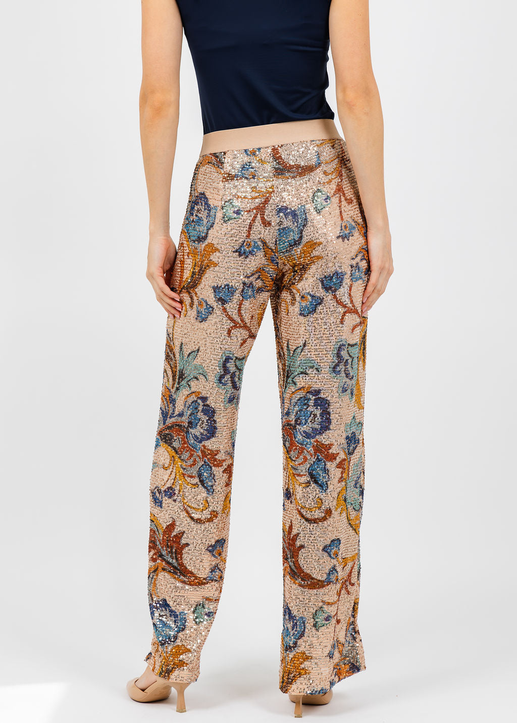 Aldomartins Kate Sequin Pants in Beige available at Barbara Katz