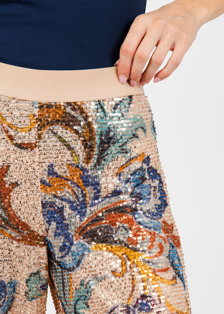 Aldomartins Kate Sequin Pants in Beige available at Barbara Katz