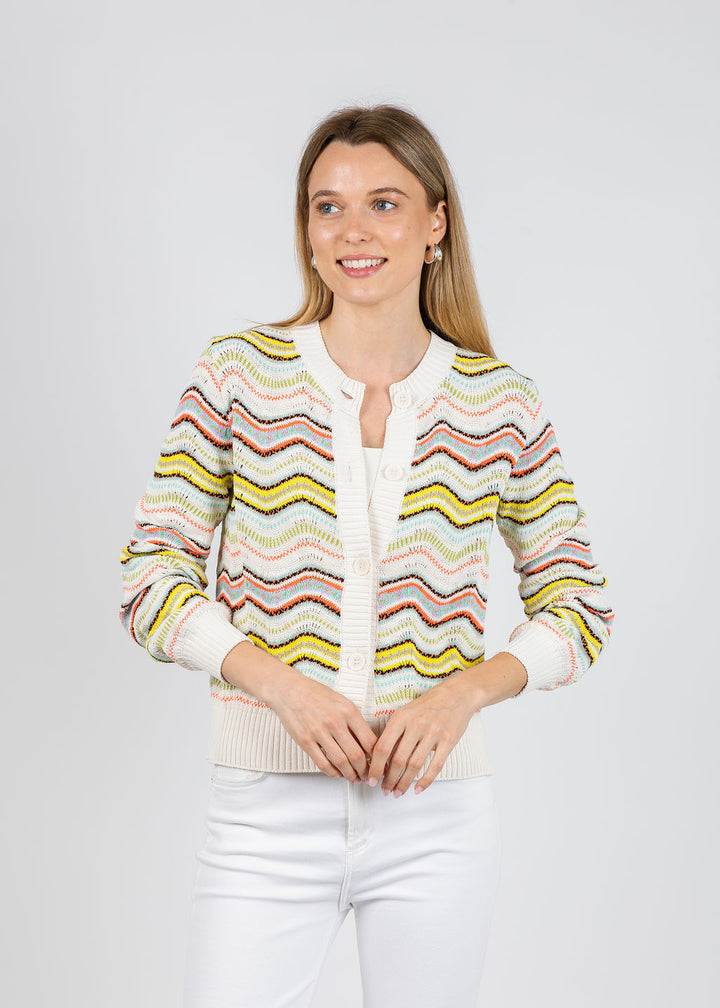 Aldomartins Kilie Waves Cardigan in Ivory available at Barbara Katz
