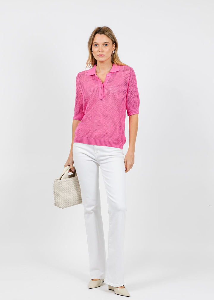 Aldomartins Naisha Mesh Polo in Pink available at Barbara Kaz