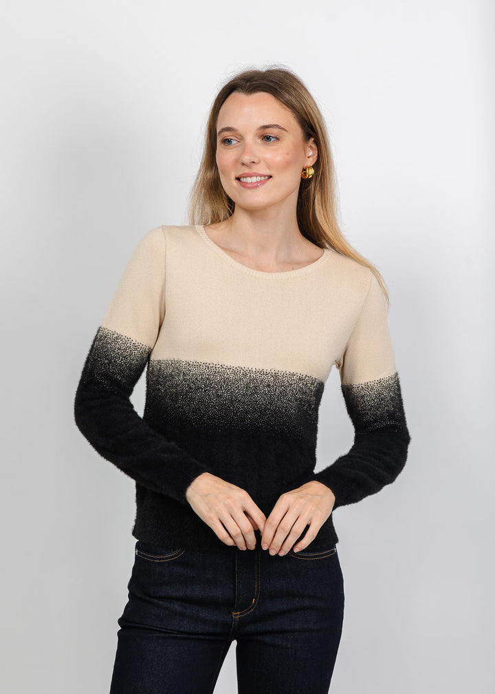 Aldomartins Two-Tone Sweater in Black available at Barbara Katz