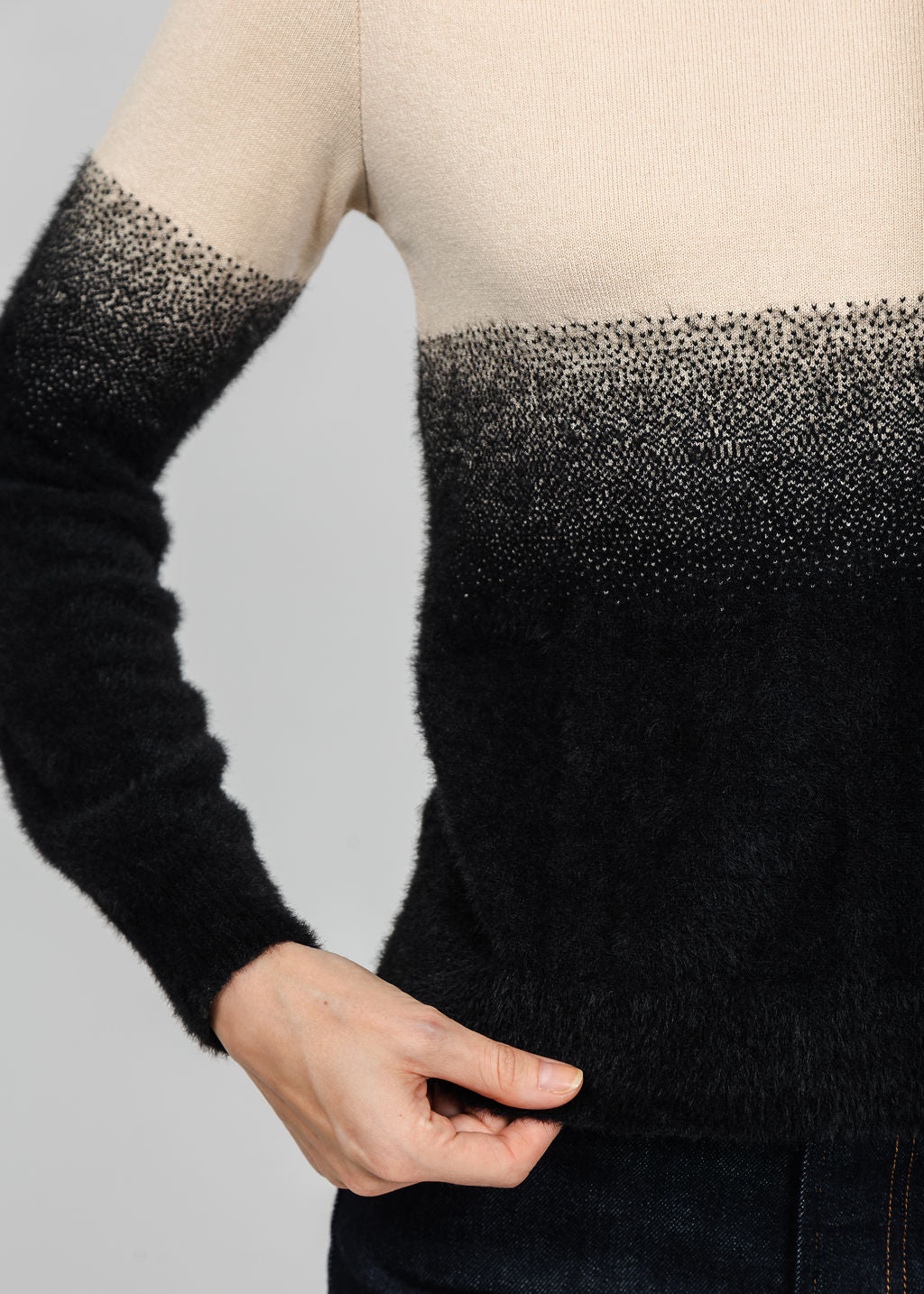 Aldomartins Two-Tone Sweater in Black available at Barbara Katz