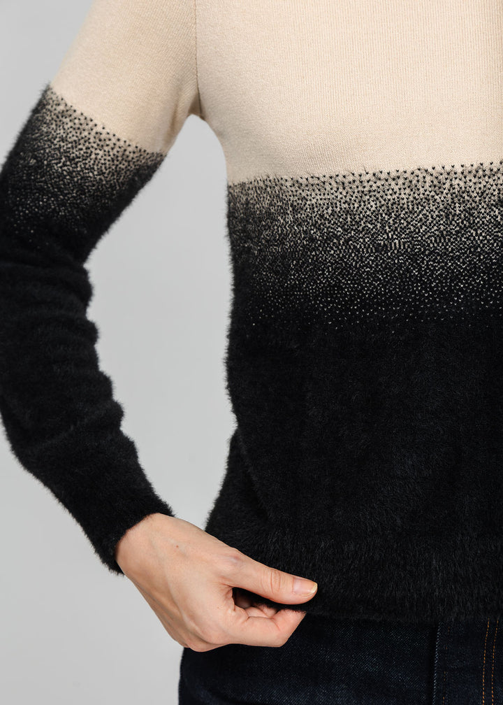 Aldomartins Two-Tone Sweater in Black available at Barbara Katz
