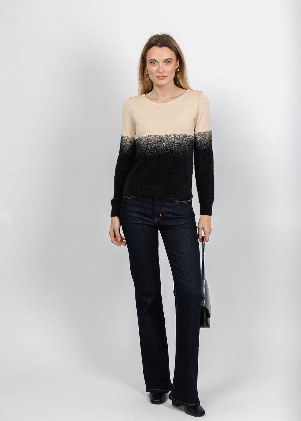 Aldomartins Two-Tone Sweater in Black available at Barbara Katz