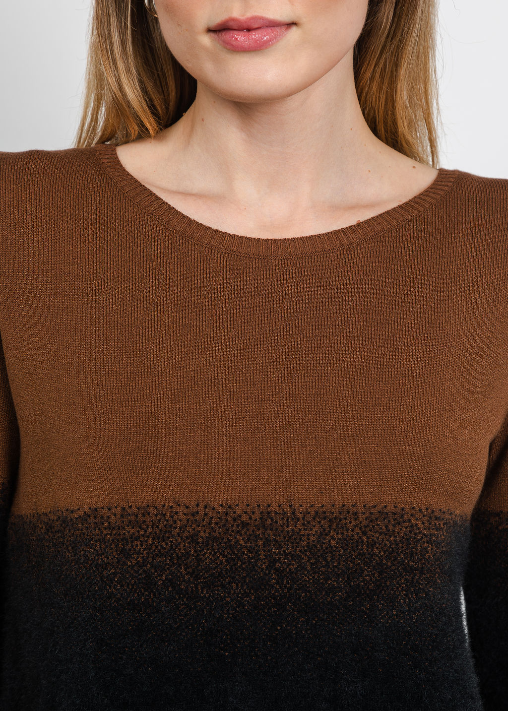 Aldomartins Two-Tone Sweater in Brown available at Barbara Katz