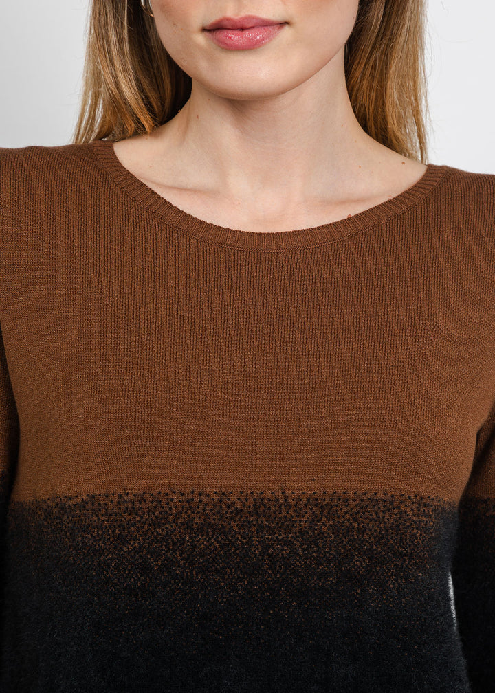 Aldomartins Two-Tone Sweater in Brown available at Barbara Katz