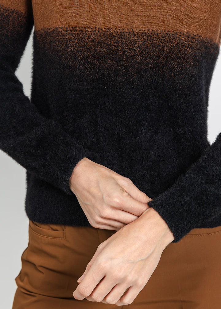 Aldomartins Two-Tone Sweater in Brown available at Barbara Katz