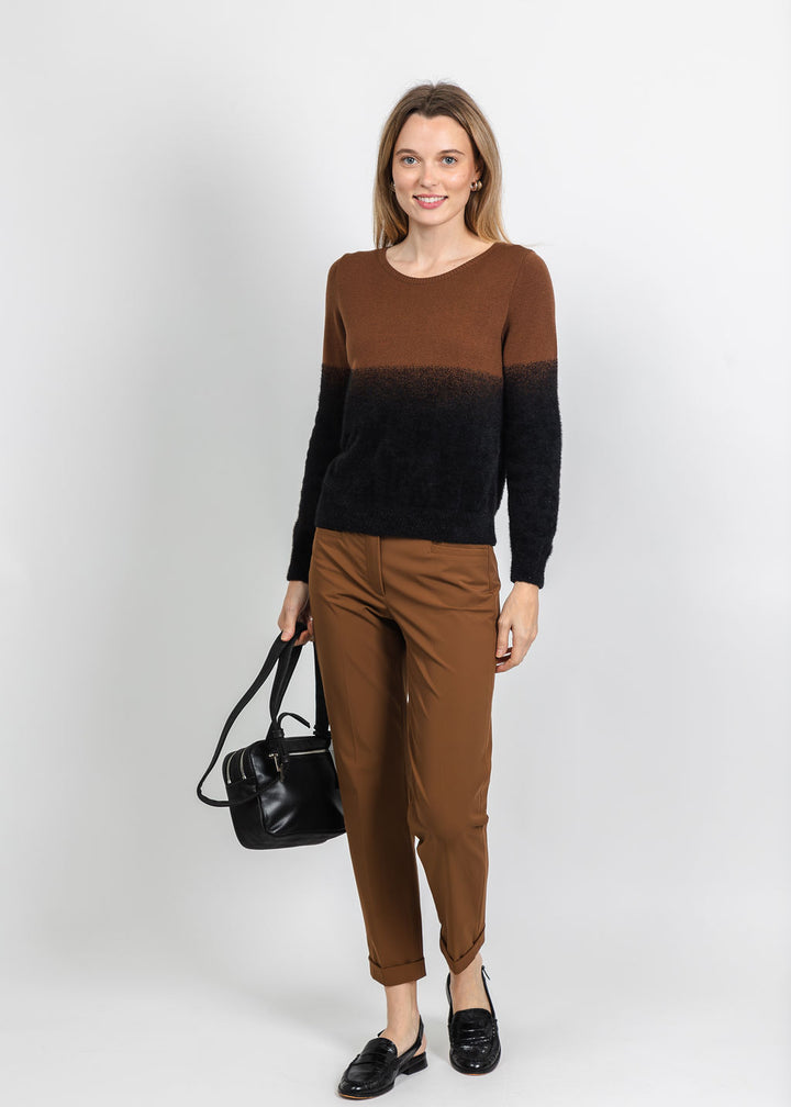 Aldomartins Two-Tone Sweater in Brown available at Barbara Katz