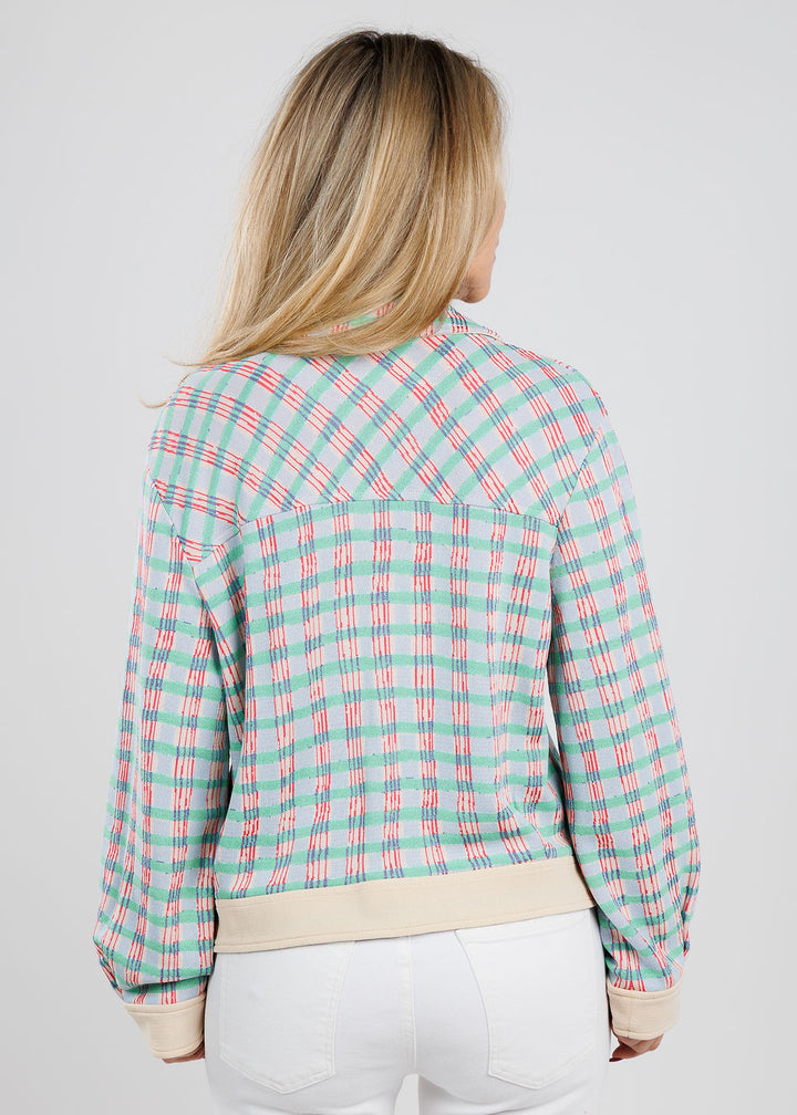Aldomartins Devon Collar Button Cardigan in Green available at Barbara Katz