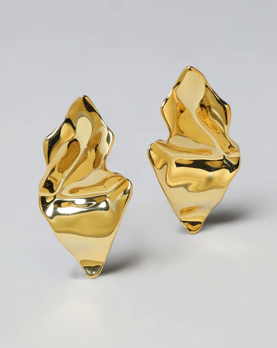 Alexis Bittar Crumpled Small Post Earring- Gold