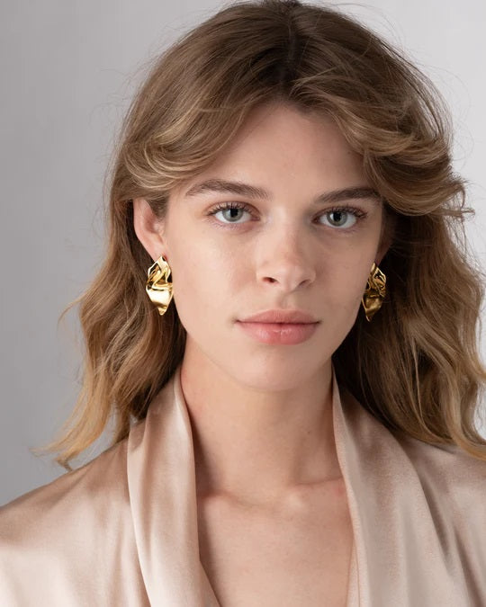 Alexis Bittar Crumpled Small Post Earring- Gold