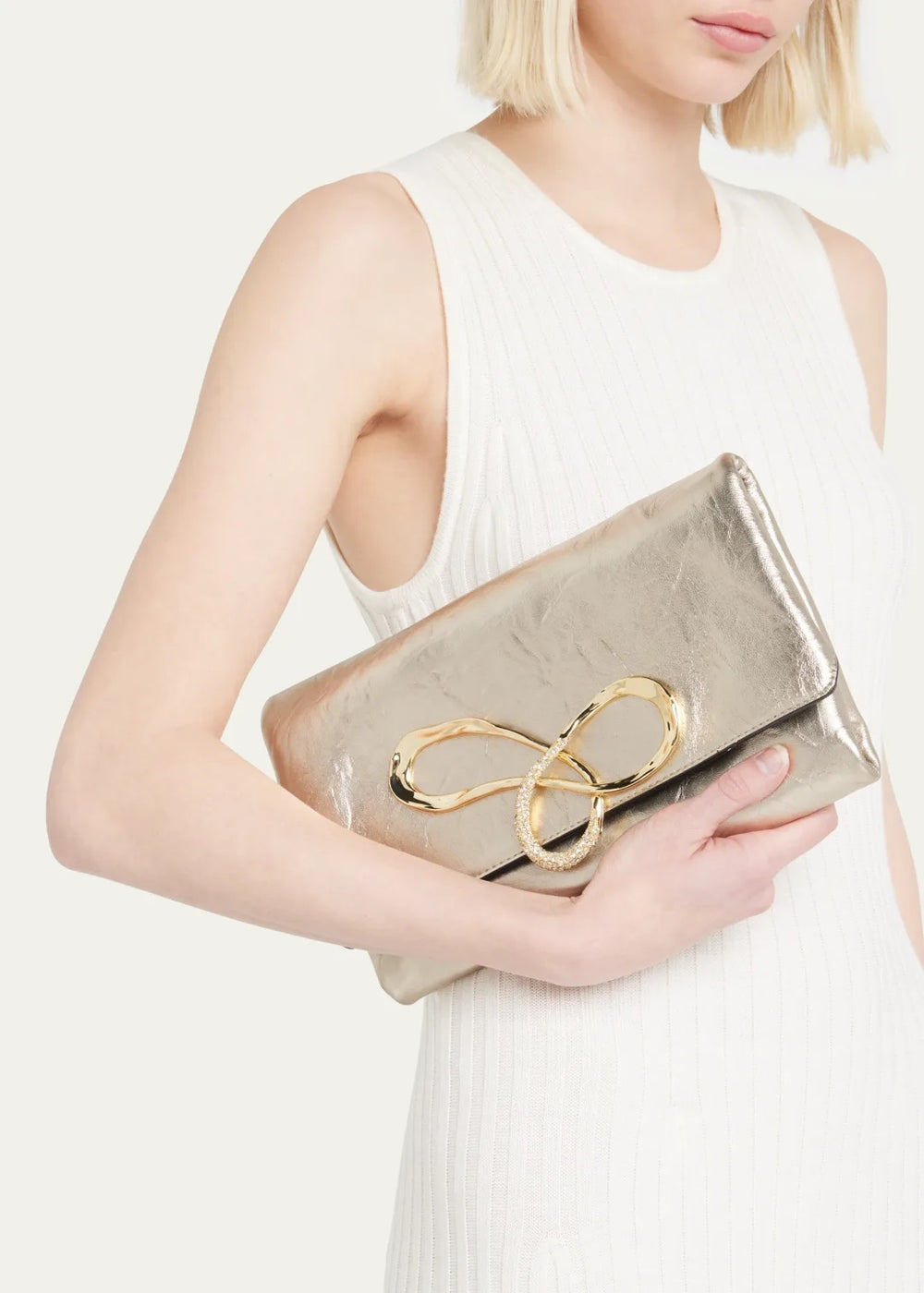 Alexis Bittar Pillow Pave Clutch - Champagne