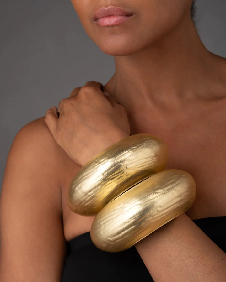 Alexis Bittar Puffy Lucite Tapered Bangle Bracelet - Gold