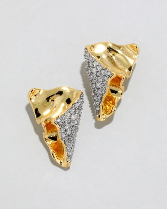 Alexis Bittar Solanales Gold Crystal Folded Mini Earring