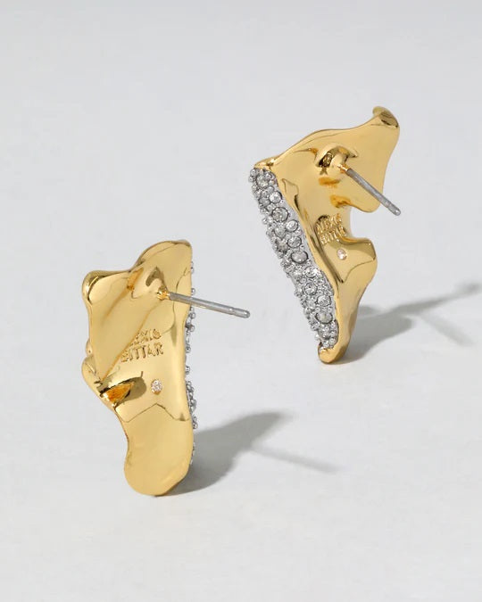 Alexis Bittar Solanales Gold Crystal Folded Mini Earring