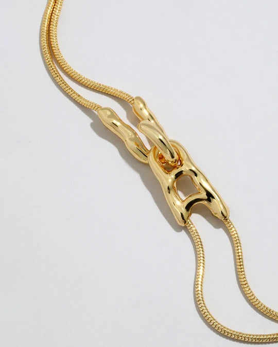 Alexis Bittar Solanales Gold Crystal Interlock Necklace