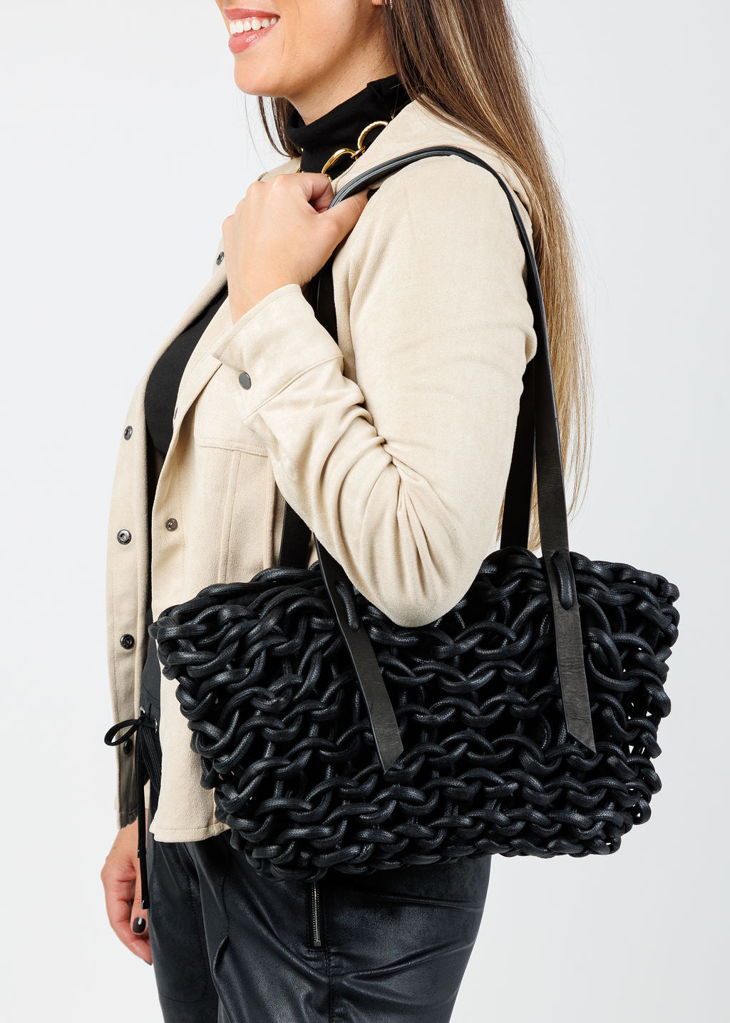 Alienina Adele Bag in Black/Black available at Barbara Katz