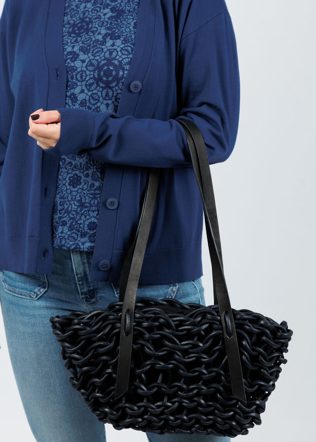 Alienina Adele Bag in Navy/Black available at Barbara Katz