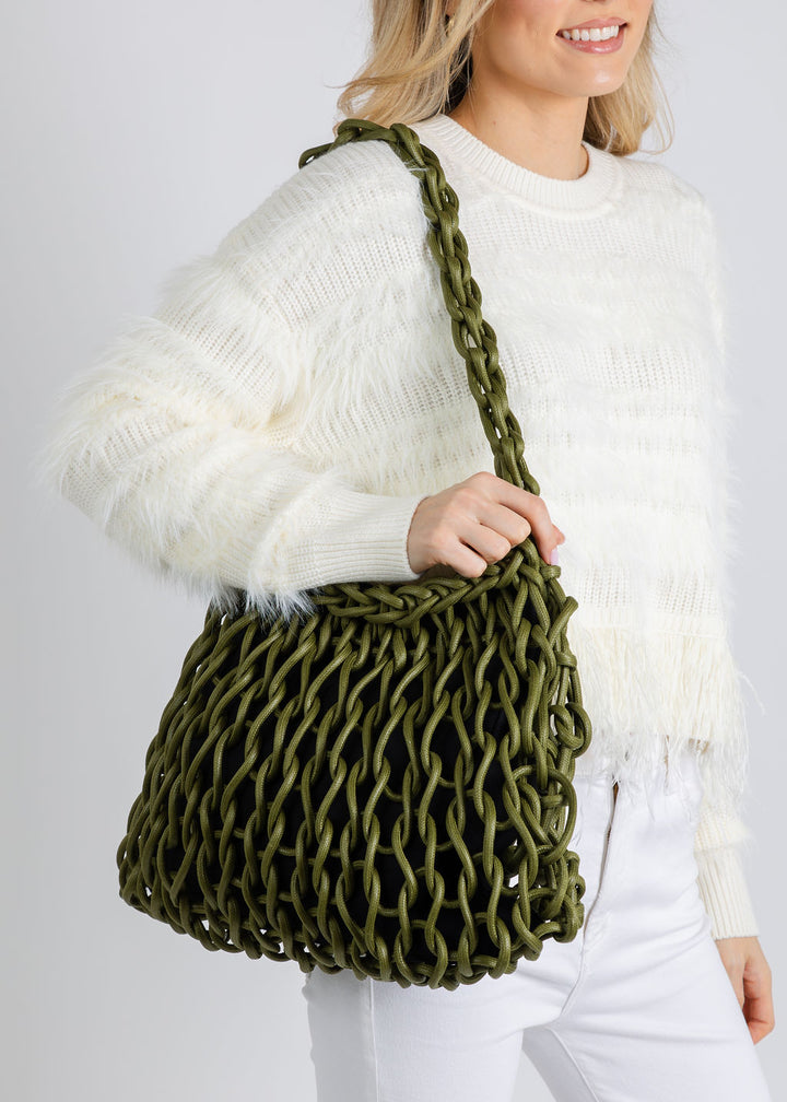 Alienina Agata Bag in Olive available at Barbara Katz