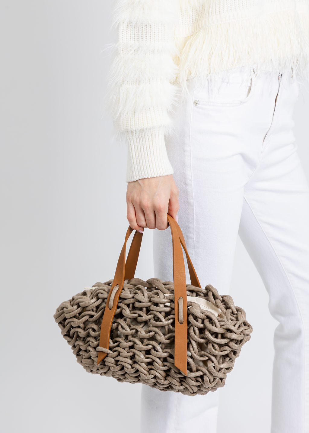 Alienina Bella Medium Bag in Cappuccino/Caramel available at Barbara Katz