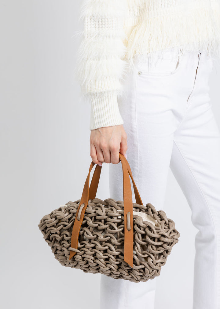 Alienina Bella Medium Bag in Cappuccino/Caramel available at Barbara Katz