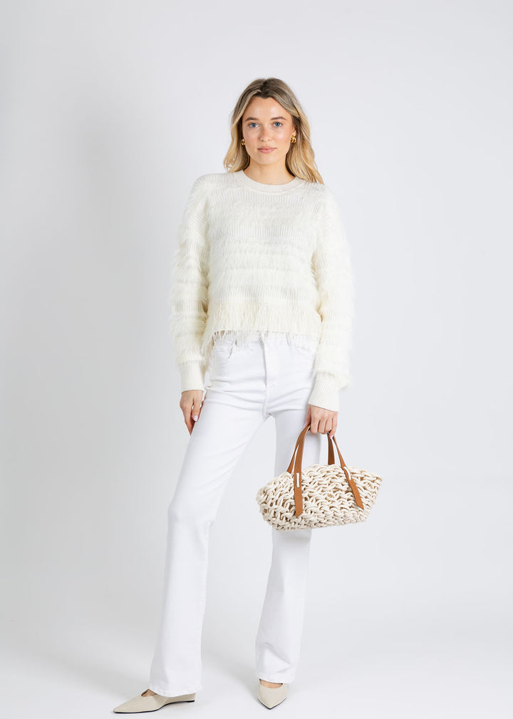 Alienina Bella Medium Bag in White/Caramel available at Barbara Katz