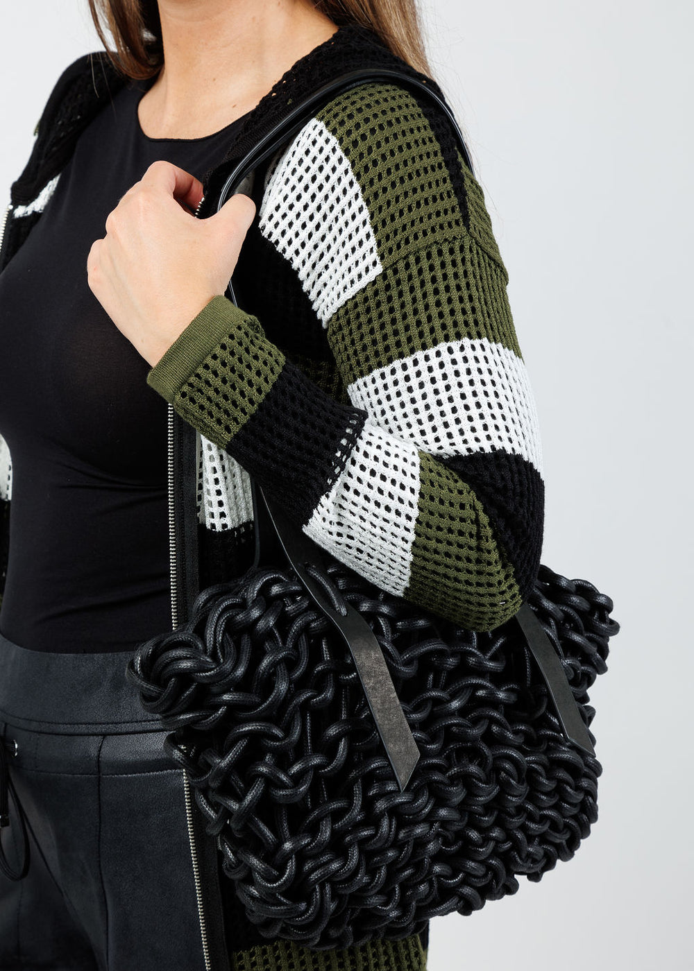 Alienina Bianca Bag in Black/Black available at Barbara Kat