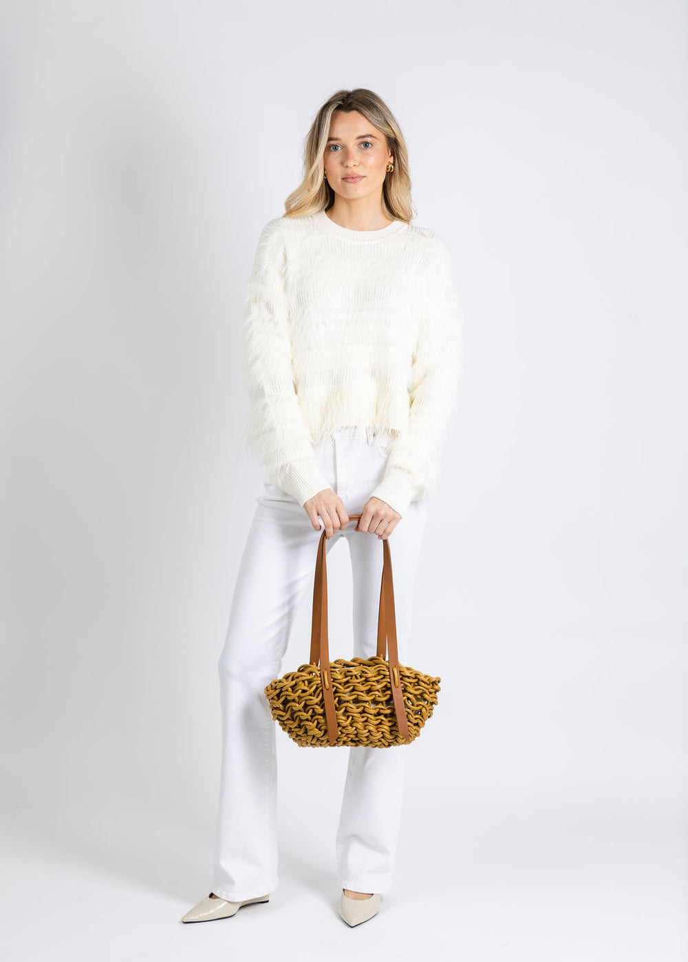 Alienina Bianca Bag in Mustard/Caramel available at Barbara Katz